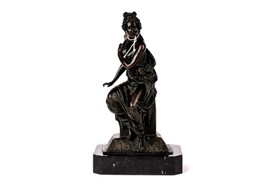 Lot 887 - A bronze figure of a lady, after Barye