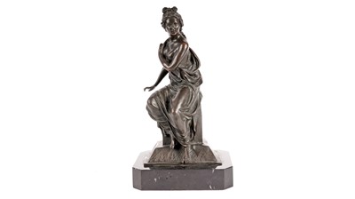 Lot 887 - A bronze figure of a lady, after Barye