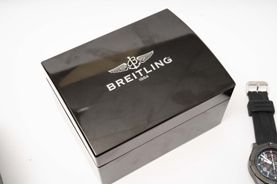 Lot 1032 - Breitling Super Avenger: a black steel automatic chronograph wristwatch