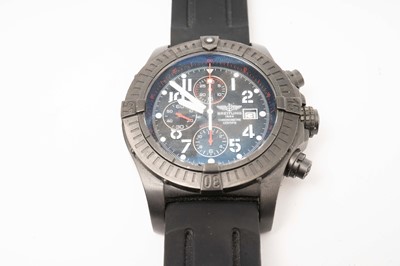 Lot 1032 - Breitling Super Avenger: a black steel automatic chronograph wristwatch