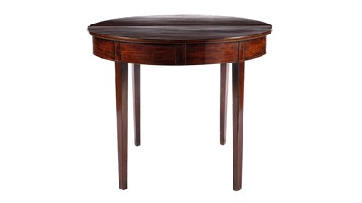 Lot 986 - A George III mahogany demi lune card table
