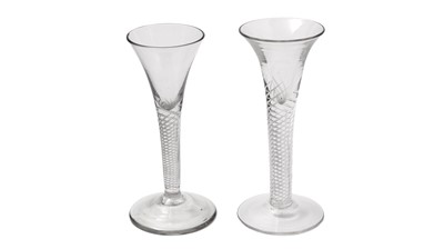 Lot 842 - Two air-twist wine glasses