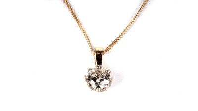 Lot 1106 - A single-stone diamond pendant