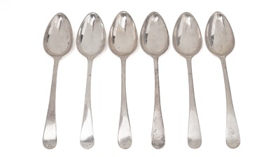 Lot 228 - A set of six late 18th Century Maltese dessert spoons