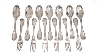 Lot 229 - A composite set of six Maltese tablespoons and six table forks