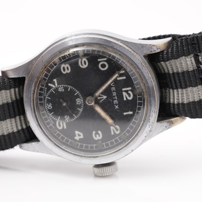 Lot 1022 - Vertex 'Dirty Dozen': a Second World War steel cased manual wind wristwatch
