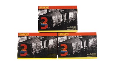 Lot 521 - Three sets of Hornby 00-gauge freight rolling stock weathered, boxed and in cardboard slip