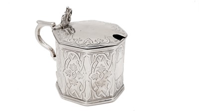 Lot 215 - An early Victorian engraved silver mustard pot