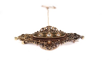 Lot 1213 - A diamond Etruscan revival brooch, by Ahronsberg Brothers