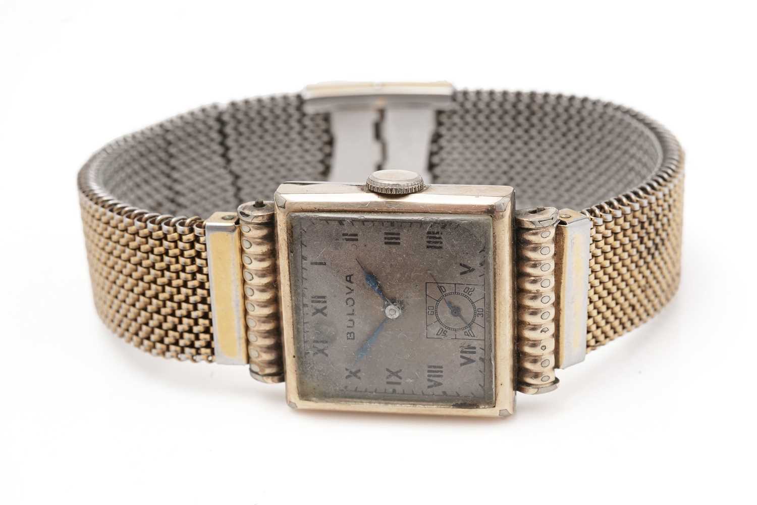 Lot 465 - Bulova gilt cased wristwatch