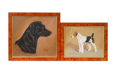 Lot 74 - Frank Prosser - Lady Atalanta and Bess; two dog portraits | pastel