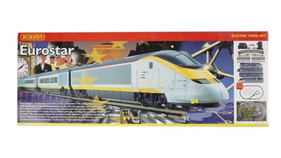 Lot 501 - Hornby Flying Scotsman and Eurostar electric train sets, and another electric train set