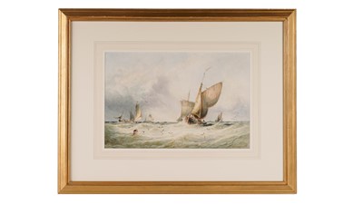 Lot 572 - Copley Fielding - Fishing Boats Off Whitby | watercolour