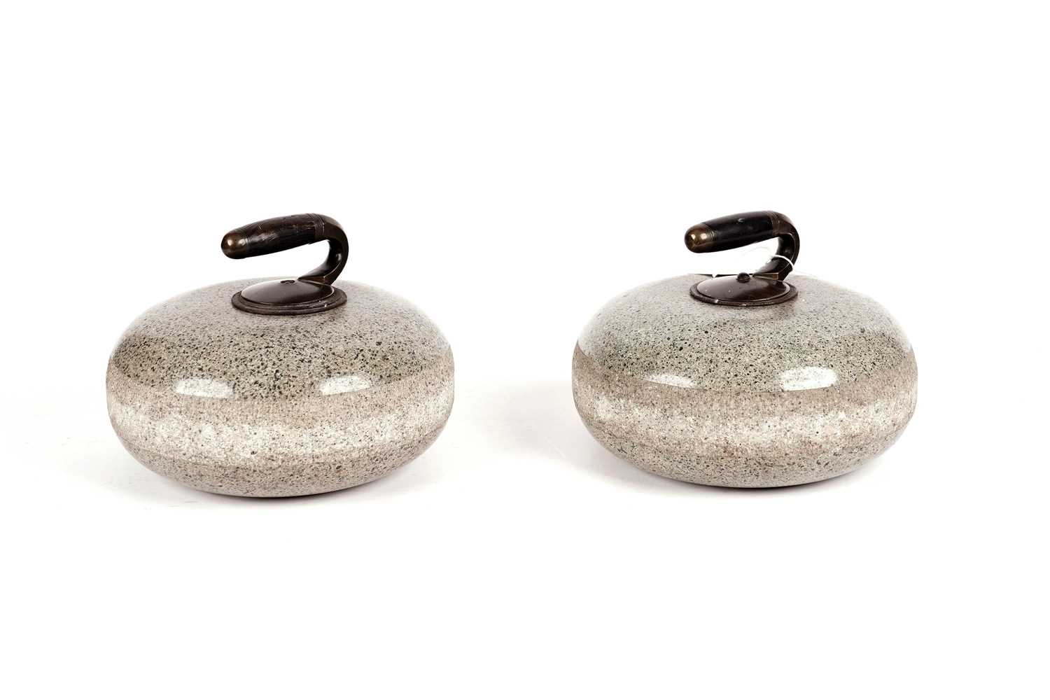 Lot 111 - A pair of green granite curling stones