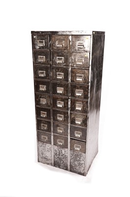 Lot 58 - Industrial polished steel filing drawers