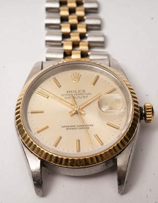 Lot 1049 - Rolex Oyster Perpetual Datejust: a gold and stainless steel cased automatic wristwatch