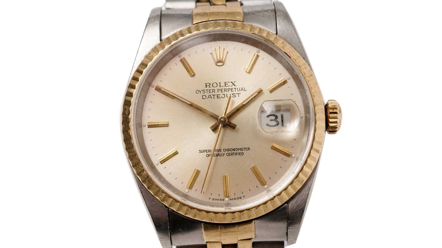 1049 - Rolex Oyster Perpetual Datejust: a gold and stainless steel cased automatic wristwatch