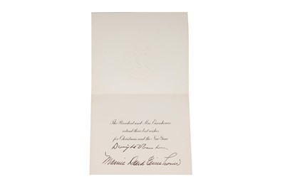 Lot 755 - A signed United States of America Presidential Christmas Card, 1956