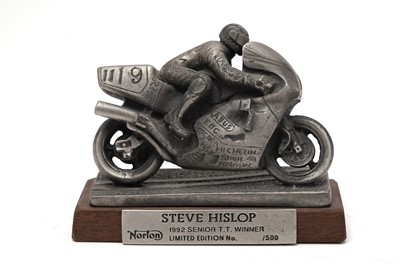 Lot 988 - Collectible pewter motorcycle and rider figures