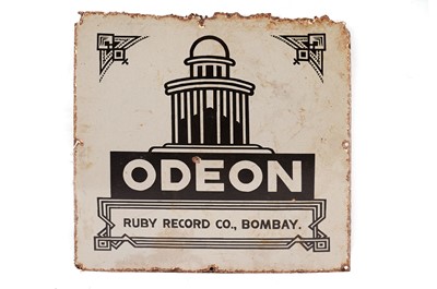 Lot 142 - An Odeon Records enamel advertising sign