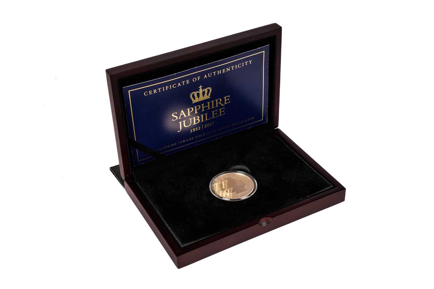 246 - A Queen Elizabeth II Sapphire Jubilee Jersey £5 gold proof coin