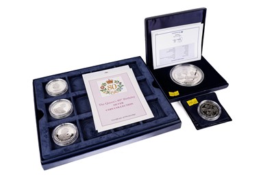 Lot 264 - A Westminster Queen Elizabeth II 80th Birthday diamond set silver proof coin