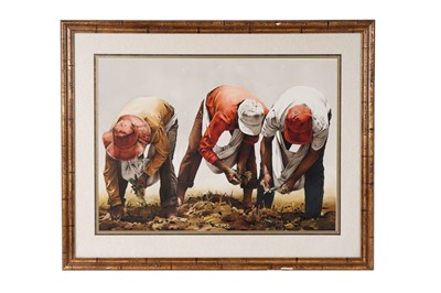 Lot 256 - Luis Pantigozo - Peruvian Field Workers | watercolour