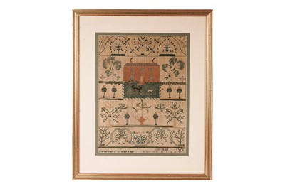 Lot 954 - A late 18th Century country house pictorial needlework sampler