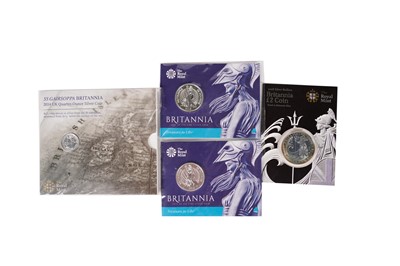 Lot 171 - Two The Royal Mint Queen Elizabeth II Britannia UK £50 pounds silver coins