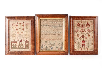 Lot 950 - Three 19th Century needlework samplers