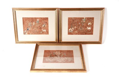 Lot 545 - Three Qing Chinese needlework pictures