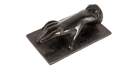 Lot 883 - A Victorian lacquered bronze sculpture of a hand