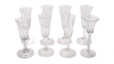 Lot 848 - Seven 19th-century ale glasses and a wine glass