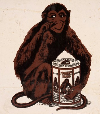 Lot 151 - A Monkey Brass Madras Snuff enamel advertising sign