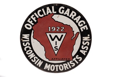 Lot 152 - A Wisconsin Motorists Association enamel advertising sign