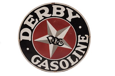 Lot 153 - A Derby Gasoline enamel advertising sign