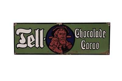 Lot 157 - A Tell Chocolate enamel advertising sign