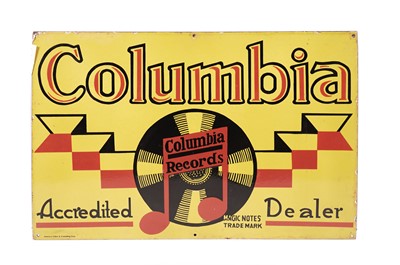Lot 166 - A Columbia Records enamel advertising sign