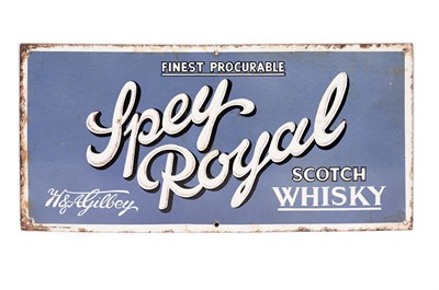 Lot 170 - A Spey Royal whisky enamel advertising sign