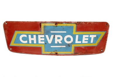 Lot 182 - A Chevrolet enamel advertising sign