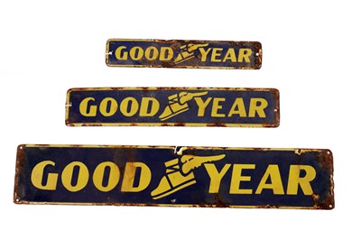 Lot 184 - Three Goodyear Tyres enamel signs