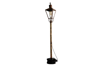 Lot 36 - A vintage brass street lantern