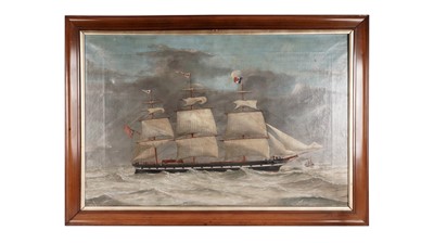 Lot 107 - Charles Keith Miller - Portrait of a three-masted ship | oil