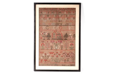 Lot 957 - A 19th Century Scottish needlepoint sampler worked by Agnes Carter | 1830