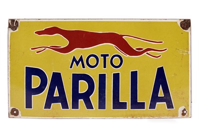 Lot 183 - A Moto Parilla enamel advertising sign