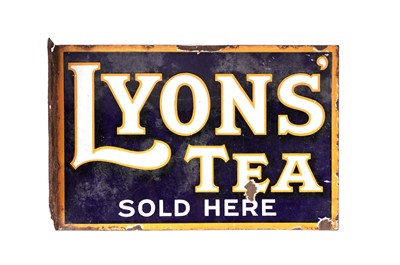 Lot 108 - A double sided Lyons enamel advertising sign