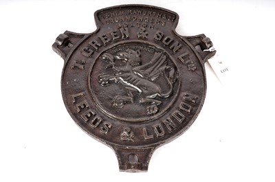 Lot 269 - A T. Green & Son Ltd cast metal plaque