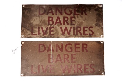 Lot 124 - Two enamel warning signs