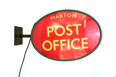 Lot 130 - A double sided illuminated Post Office sign