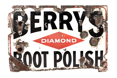 Lot 247 - An enamel boot polish advertising sign